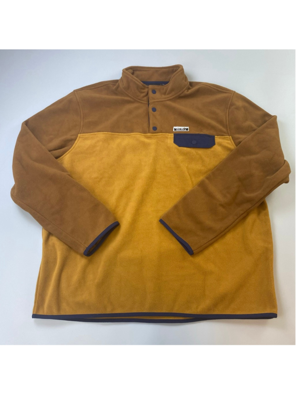 AUCLAIR Fleece Sweater Mens XXL Brown Gorpcore Heritage Utility Colorblock Mint